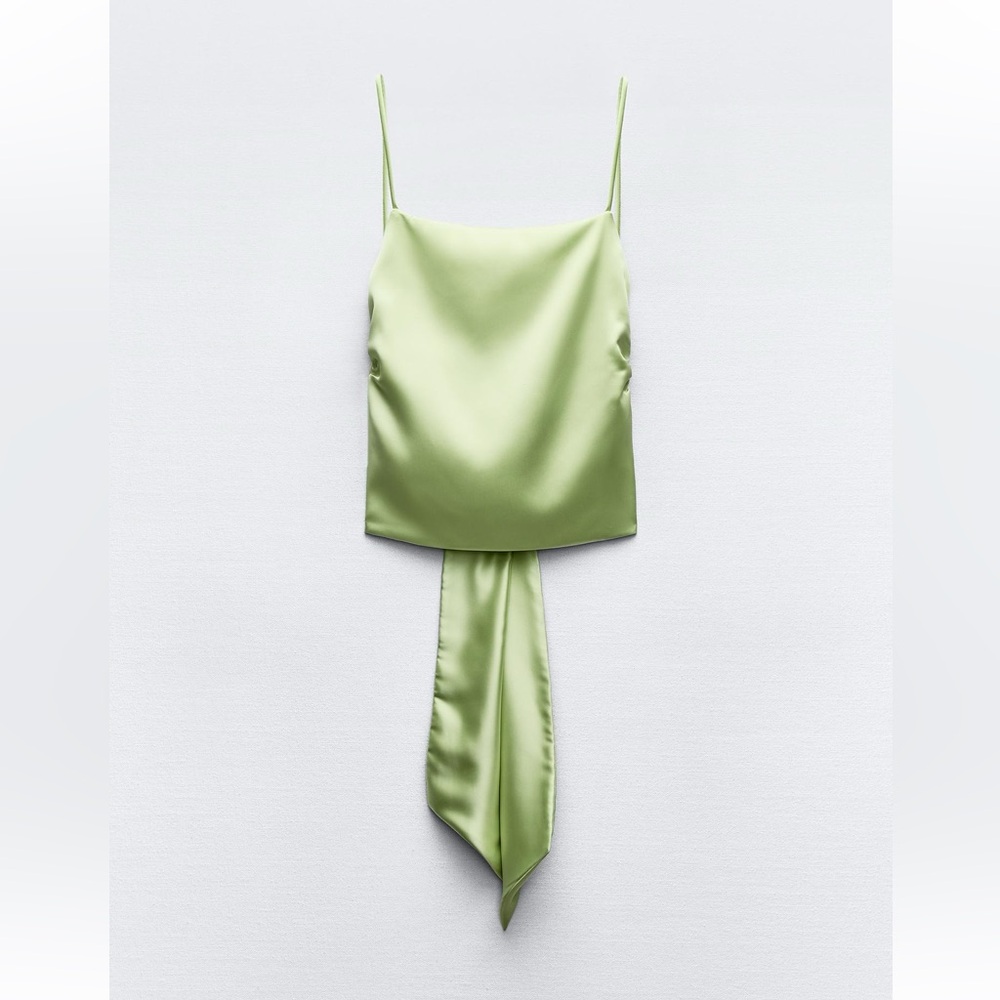 Zara Lime Satin Top.🧩
